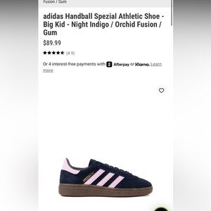 adidas Handball Spezial Athletic Shoe - Navy and Pink